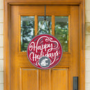 Washington State University Holiday Round Door Decor with Hanging Rope, 18x18
