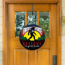 Fresno State Bigfoot Round Door Decor with Hanging Rope, 18x18