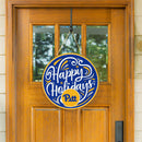 University of Pittsburgh Holiday Round Door Decor with Hanging Rope, 18x18