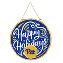 University of Pittsburgh Holiday Round Door Decor with Hanging Rope, 18x18