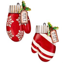 Sugar and Stripes Wall Decor, Metal, Galvanized, Glove , 10", Asst of 2