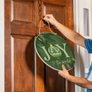 Shades of Emerald Wood Door Decor, "Joy To The World", 18"