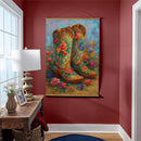 Hillside Pasture Indoor Wall Decor Canvas Tapestry, Floral Boots 52"X 36" Canvas Tapestry