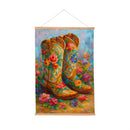 Hillside Pasture Indoor Wall Decor Canvas Tapestry, Floral Boots 36"x24" Canvas Tapestry