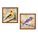 What She Shed Indoor Wall Decor, Wood, Bird on Branch Wall Art with Frame, Asst of 2