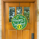 University of Oregon Holiday Round Door Decor with Hanging Rope, 18x18