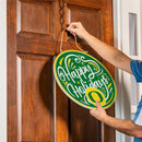 University of Oregon Holiday Round Door Decor with Hanging Rope, 18x18