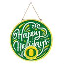 University of Oregon Holiday Round Door Decor with Hanging Rope, 18x18