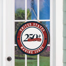 US Marine Corps, 250th Anniversary Round Door Decor with Hanging Rope, 18x18