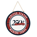 US Marine Corps, 250th Anniversary Round Door Decor with Hanging Rope, 18x18