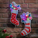 Twas the Night Wall Decor, Christmas Stocking with LED Lights