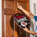 Kansas City Chiefs Halloween Round Door Decor with Hanging Rope, 18x18