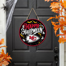 Kansas City Chiefs Halloween Round Door Decor with Hanging Rope, 18x18