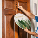 Shades of Emerald Wood Door Decor, "Season's Greetings", 18"