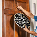 New Orleans Saints Holiday Round Door Décor with Hanging Rope, 18x18