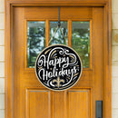 New Orleans Saints Holiday Round Door Decor with Hanging Rope, 18x18