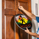 Oklahoma State University Bigfoot Round Door Decor with Hanging Rope, 18x18