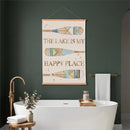 Seaside Retreat Indoor Wall Décor Canvas Tapestry, The Lake Is My Happy Place 36"x24" Canvas Tapestr