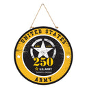 US Army, 250th Anniversary Round Door Decor with Hanging Rope, 18x18