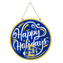South Dakota State University Holiday Round Door Decor with Hanging Rope, 18x18