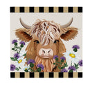 Petal & Plow Indoor Wall Decor, Highland Cow, 12" L x 12" H