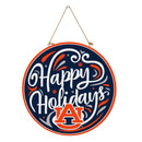 Auburn University Holiday Round Door Decor with Hanging Rope, 18x18