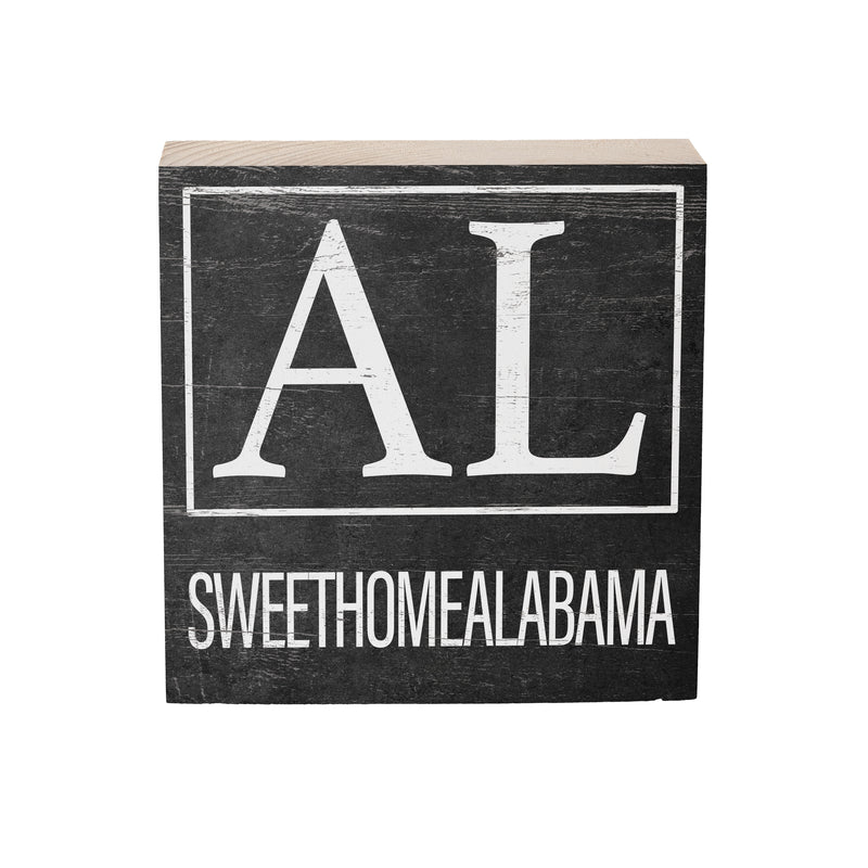State Wooden Plock Alabama 6x6"