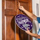 Kansas State University Halloween Round Door Decor with Hanging Rope, 18x18