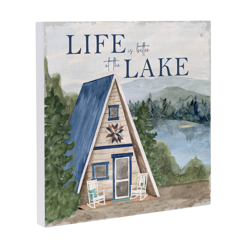 Lake Living Wooden Wall Art Life at the Lake 12x12"