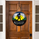 New York Yankees Bigfoot Round Door Decor with Hanging Rope, 18x18