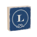 Coastal Wooden Plock Monogram Nautical 6" L L