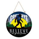 Dallas Cowboys Bigfoot Round Door Decor with Hanging Rope, 18x18