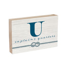 Coastal Wooden Plock Monogram Captain 12x8" U U