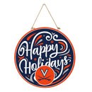University of Virginia Holiday Round Door Decor with Hanging Rope, 18x18