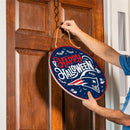 New England Patriots Halloween Round Door Decor with Hanging Rope, 18x18