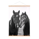 Hillside Pasture Indoor Wall Decor Canvas Tapestry, Horses 52"X 36" Canvas Tapestry