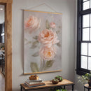 Hillside Pasture Indoor Wall Decor Canvas Tapestry, Pink Roses 52"X 36" Canvas Tapestry