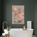 Hillside Pasture Indoor Wall Decor Canvas Tapestry, Pink Roses 36"x24" Canvas Tapestry
