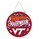 Virginia Tech Halloween Round Door Decor with Hanging Rope, 18x18