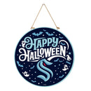 Seattle Kraken Halloween Round Door Decor with Hanging Rope, 18x18