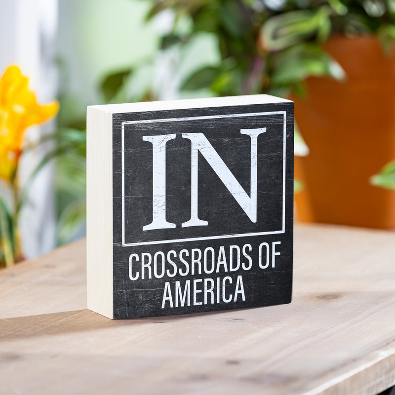 State Wooden Plock Indiana 6x6"