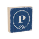 Coastal Wooden Plock Monogram Nautical 6" P P