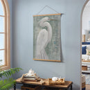 Seaside Retreat Indoor Wall Decor Canvas Tapestry, White Egret 36"x24" Canvas Tapestry
