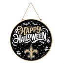 New Orleans Saints Halloween Round Door Decor with Hanging Rope, 18x18
