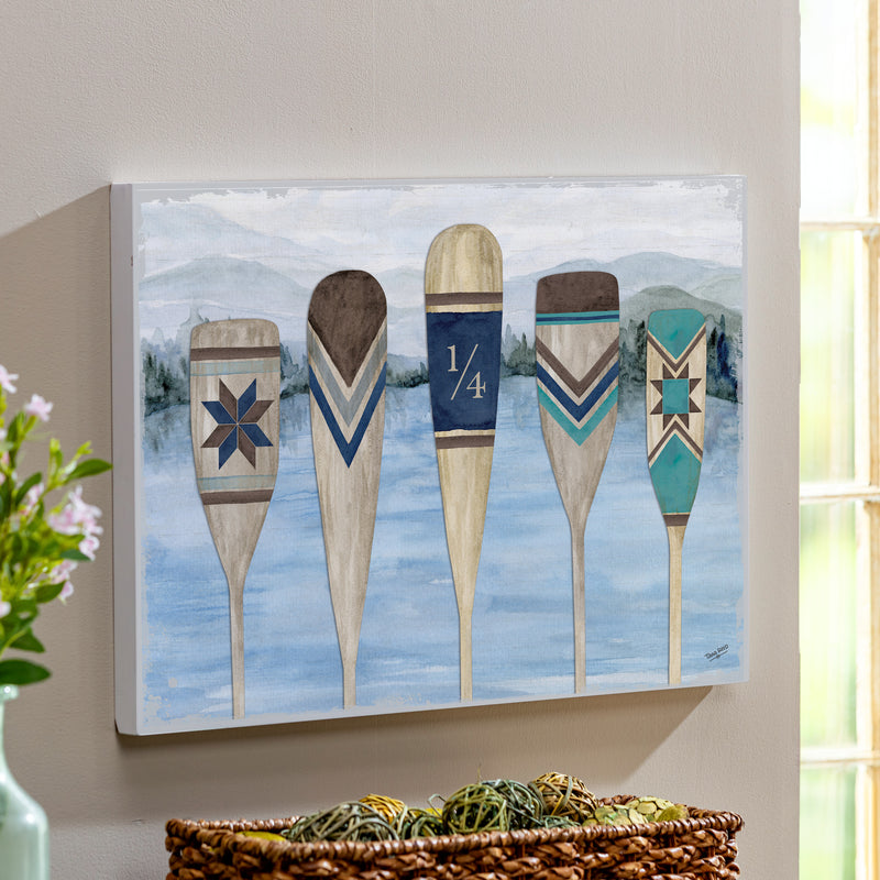 Lake Living Wooden Wall Art Paddles 16x24"