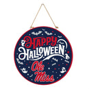 University of Mississippi Halloween Round Door Decor with Hanging Rope, 18x18