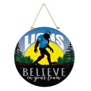 Detroit Lions Bigfoot Round Door Decor with Hanging Rope, 18x18