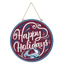 Colorado Avalanche Holiday Round Door Décor with Hanging Rope, 18x18