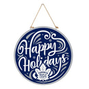 Toronto Maple Leafs Holiday Round Door Décor with Hanging Rope, 18x18