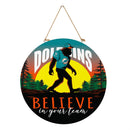 Miami Dolphins Bigfoot Round Door Decor with Hanging Rope, 18x18